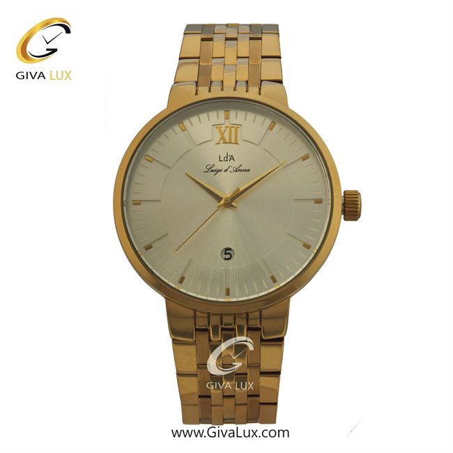 ساعت مچی اورجینال مردانه LdA | لوئیجی د آنا | Luigi d'Ana طلایی | طلایی| سفید صدفی| کد رفرنس 2404